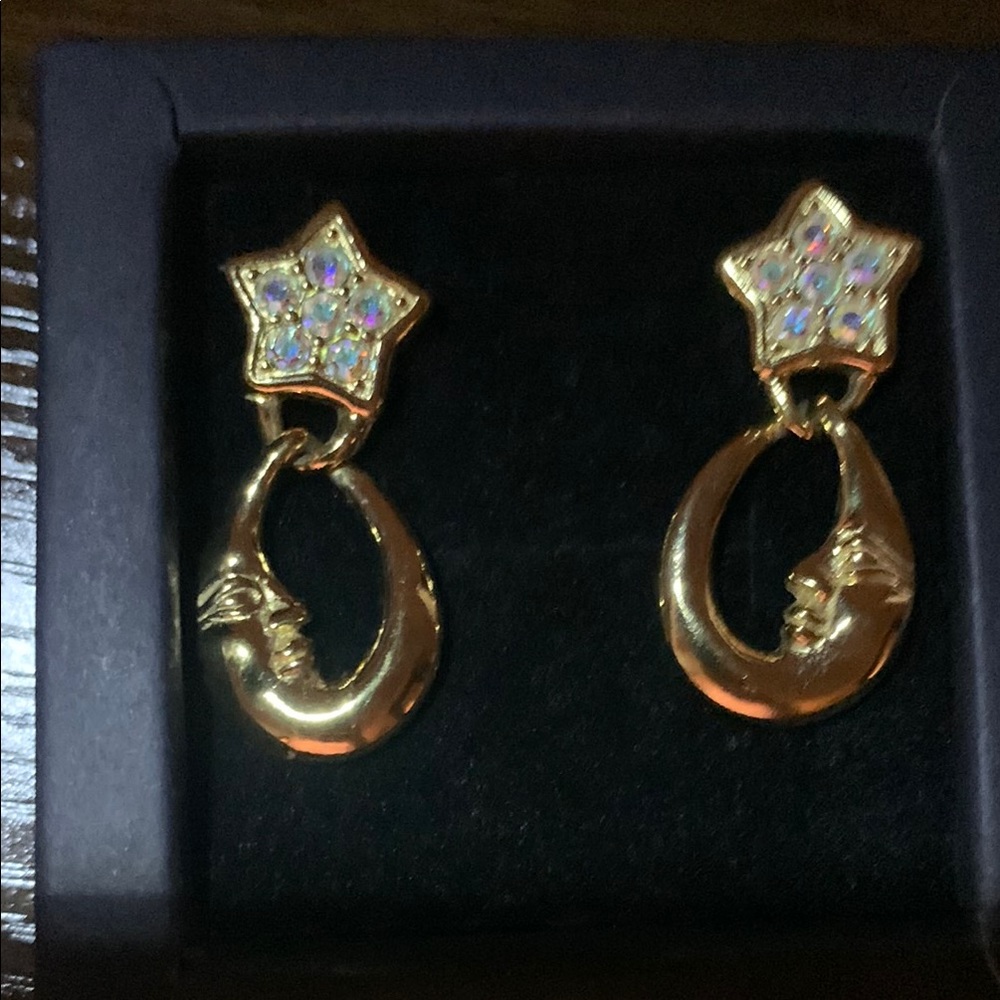 Vintage Kirk's Folly Moon & Star Earrings